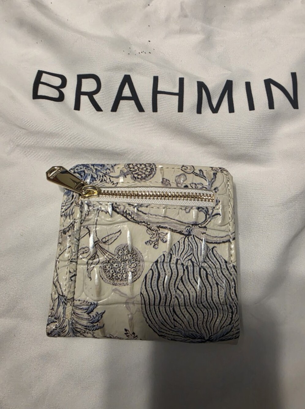 Brahmin Floral Melbourne Croc-embossed Satchel and Matching Wallet EUC - Picture 12 of 16